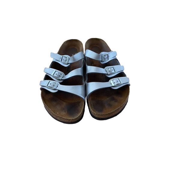 Birkenstock Womens White Arizona Slide Adjustable Strap Slip On Sandals Size 40 - Picture 1 of 9